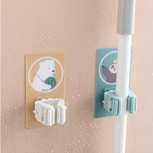 Adhesive Multi-Purpose Hooks Wall Mounted Mop Organizer Holder RackBrush Broom Hanger Hook Kitchen Bathroom Strong Hooks Tools