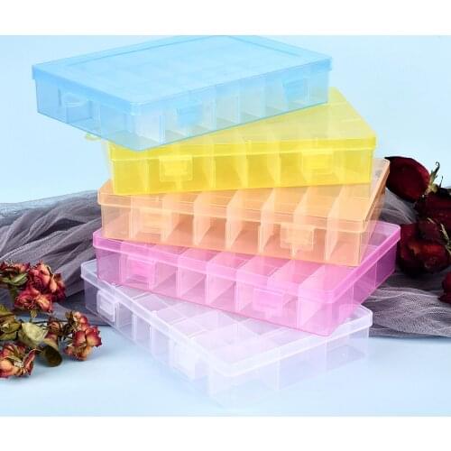 Storage Box For Jewelry Accessories Adjustable Container Plastic Case For Beads Earring Hook Finding Storage Box