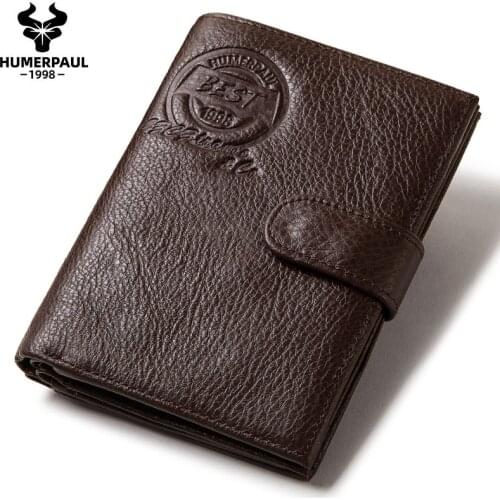 Leather men RFID business passport covers holder multi-function ID bank card case male wallet for travel Russia document cover