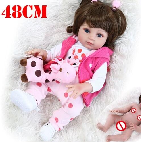 Cute baby doll bebe reborn Girl 48CM new born babies full body silicone reborn dolls toys gift Anatomically Correct