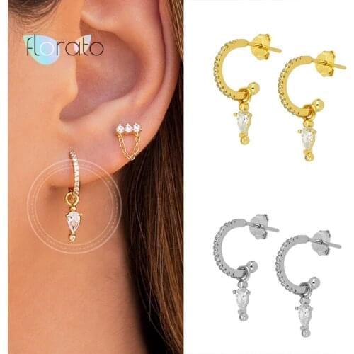 Hot Sales 925 silver needle Stud Earrings Shining Zircon Crystal Earrings For Women Engagement/Wedding Exquisite Jewelry