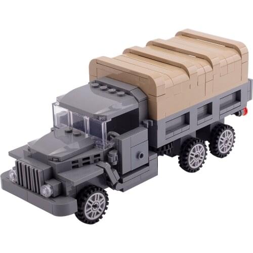 WW2 Military American Army Trucks Model Wheeled Building Blocks Jeep Loading Truck Minifigs Accessories Bricks Children Toys