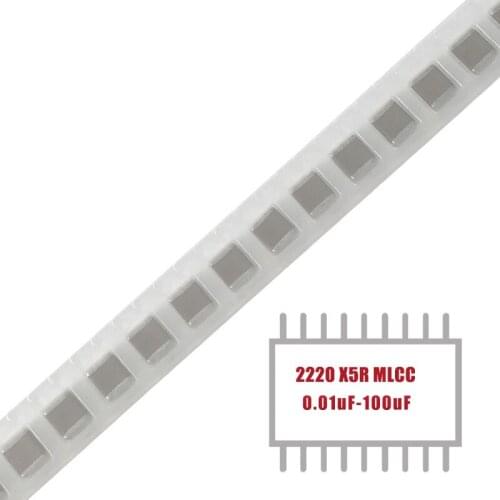 My Group Asia 100PCS 50V 100V 2220 X5R 0.01UF-100UF SMD MLCC Monolithic Chip Multilayer Ceramic Capacitor in Stock