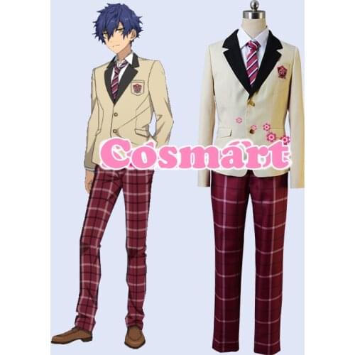 [Customize]Anime Ensemble Stars New Team EVE Figure Sazanami Jun School Uniform Halloween Cosplay Costume For Adult