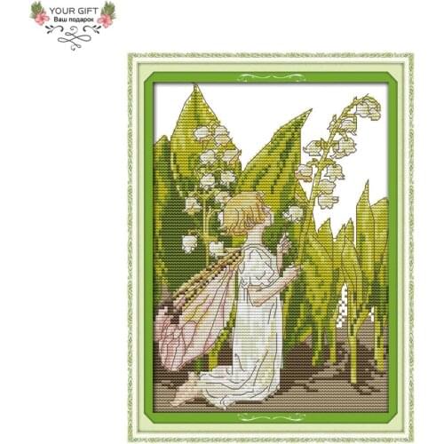 Joy Sunday R616 14CT 11CT Counted and Stamped Home Decor Penstemon Spirit Needlepoints Embroidery Cross Stitch kits