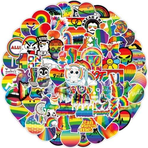 10/50/100PCS Fashion Tide Brand Rainbow Color Graffiti Animal Stickers For Suitcase Luggage Motorcycle Laptop Skateboard Sticker