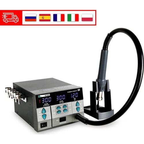 SUGON 8610DX 1000W Hot Air Rework Station LED Display Lead-Free Heat Gun Microcomputer Temperature Adjustable 5nozzle