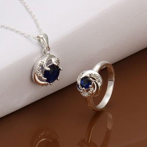 Silver plated jewelry sets, sterling-silver-jewelry jewelry set /NVRIOACT N470 Ring337-8