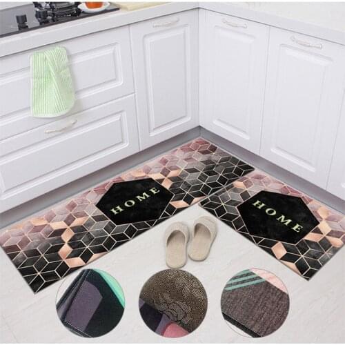 Long Strip Anti-slip Floor Rug Oilproof Kitchen Mat Waterproof Entrance Doormat Soft Bedroom Printed Carpets Home Living Room