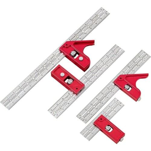 Adjustable Combination Double Square Woodworking Tools Woodworkers Edge Rule For Student To Drawing Stone Angle Measure Tool