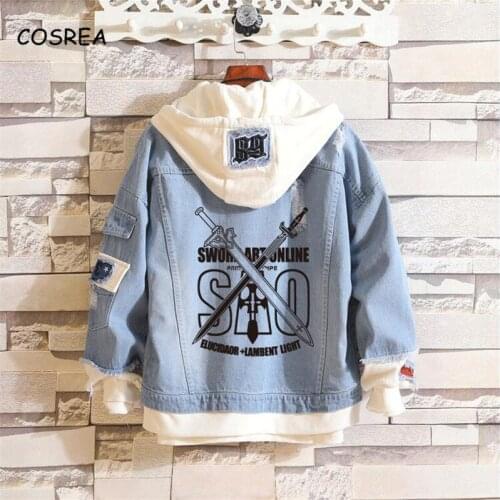 Sword Art Online Hoodie Kirigaya Kazuto Yuuki Asuna Klein Cosplay Hoodies Costumes Men Women Denim Jacket Top Hoody Sweatshirts