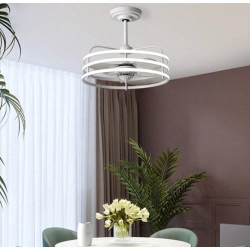 Ultra-thin Ceiling Fan Light Nordic Bedroom Living Room Creative Ceiling Fan Light Invisible Dining Room Fan Chandelier One
