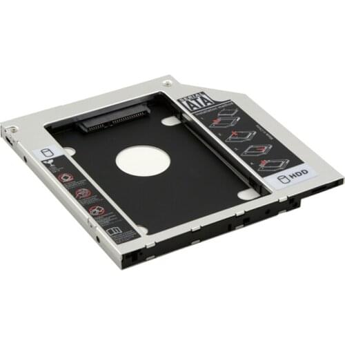 Universal 9.5mm Aluminum 2nd 2.5" SATA 3.0 HDD SSD Hard Drive Caddy Case Bay Enclosure for Notebook ODD CD-ROM Replacement