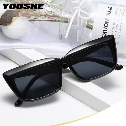 YOOSKE Vintage Square Sunglasses Women Men Classic Gradient Sun Glasses Trending Oversized Black Eyewear Laides Shades UV400
