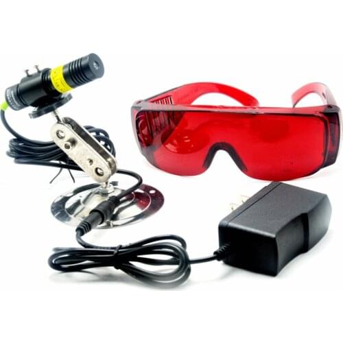 532nm 50mW Green Laser Diode Line Module Locator Cutting Machine Lighting Effects +5V Adapter +Heatsink and Safety Glasses
