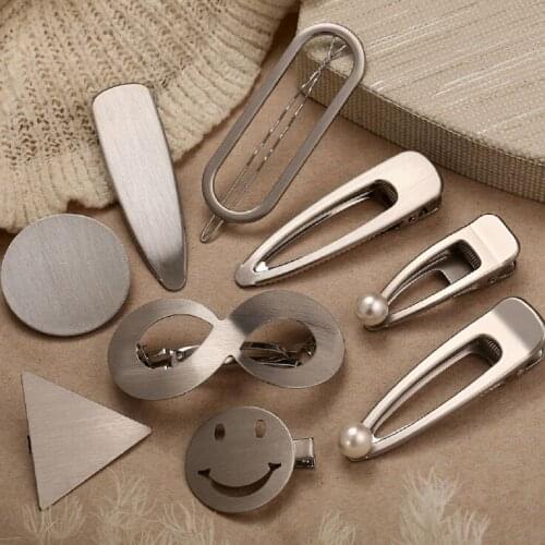 17KM Silver Color Hairpin For Women Punk Geometric Infinite Hair Clips Hairwear Bridal 2019 New Fashion Jewelry Accessories