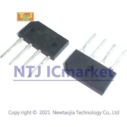 10 PCS D2SB60 SIP-4 Single Phase 1.5 AMPS. Glass Passivated Bridge Rectifiers
