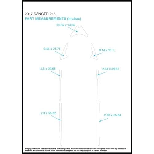 2017 Sanger 215 Rear Deck & Front Deck & Bow Pad Boat EVA Teak Decking 1/4" 6mm