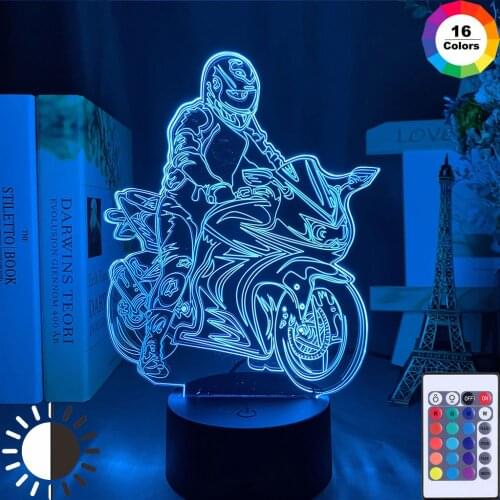 3D Lamp Motorcycle Racer Jonathan Rea Action Figure Nightlight for Home Room Decoration Cool Fans Birthday Gift Led Night Light