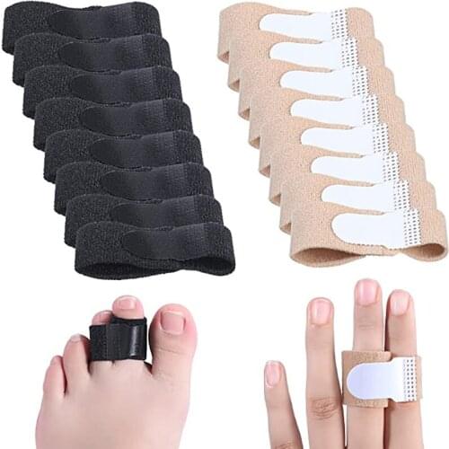 4pcs Toe Finger Straightener Hammer Toe Hallux Valgus Corrector Bandage Toe Separator Splint Wraps Adjust Foot Care Tool