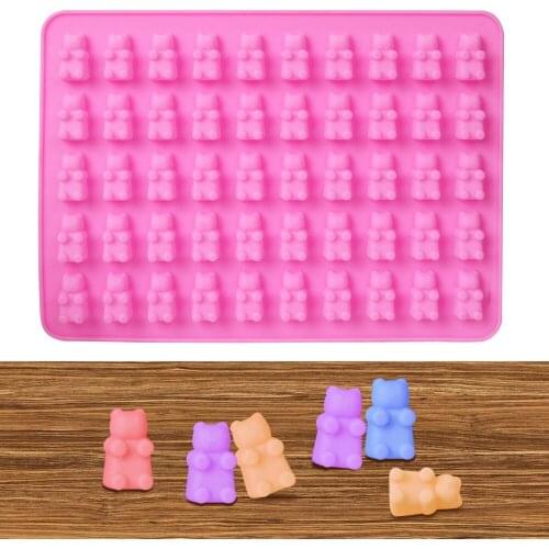 50 Cavity Silicone Mold 3D Mini Bear Fondant Baking Mould Chocolate Candy Ice Jelly Mold Cookie Cake DIY Decorating Tools