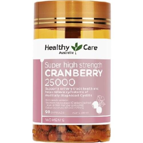 Australia Healthy Care Cranberry 90 Caps Support Urinary Tract Health Symptomatic Relief Recurrent Cystitis Frequent Urination