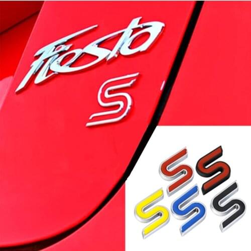 Car Rear Trunk S Word Badge Auto Body Decal Car Sticker Styling For Ford Mondeo Mustang V6 Ecosport Fiesta Car Decoration