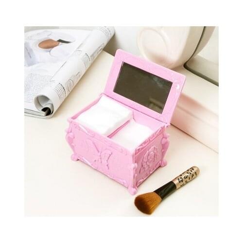 Free shipping BF050 Fashion double layer with mirror make up box cosmetic storage box 12.2*7.8*8.3cm