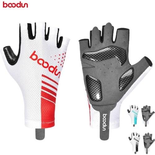 BOODUN Summer Men Women Road Bike Glove Cycling Gloves Half Finger Anti-slip Shockproof Gel Padded Bicycle Mittens Racing Gloves