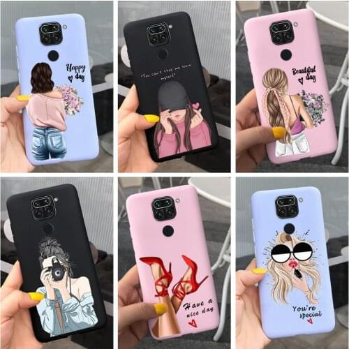 For Xiaomi Redmi Note 9 Case Literary Girl Phone Cover Silicone Soft TPU Back Cases for Redmi Note 9 Case 6.53'' Redmi Note9