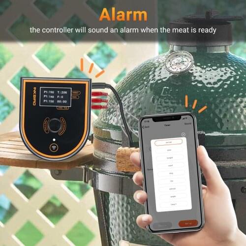 Inkbird ISC-007BW BBQ Oven Temperature Controller Wireless Fast Accurate Readout&Alarm Support Variable Speed Fan for Big Green