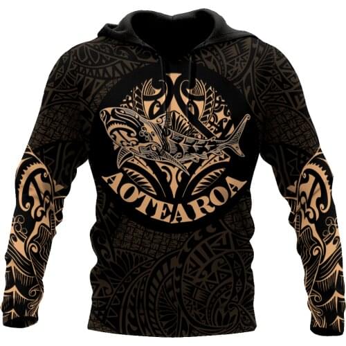 Maori Shark Tattoo 3D All Over Printed Unisex Deluxe Hoodie Men Sweatshirt Streetwear Zip Pullover Casual Jacket Tracksuit