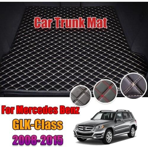 Leather Car Trunk Mat Carpet Tail Benz X204 Cargo Liner For Mercedes Benz GLK Class 2008-2015 Trunk Boot Mat Benz GLK Liner Pad