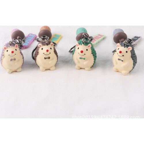 DUTRIEUX Creative Lovers Pendant Letters Key Ring New Cute Hedgehog Keychain Cartoon Nut Student Bag Key rings Jewelry Wholesale