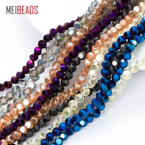 MEIBEADS 6 mm Crystal Glass Round Multi-faceted Spacer Glass Beads Accessories Fit Bracelet DIY Jewelry Making EY5180