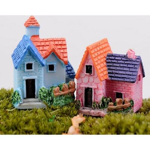 Mini Castle Fairy Garden Miniatures Castles Terrarium Figurines Garden Decoration Miniature House Villa Woodland Fairy Figurines