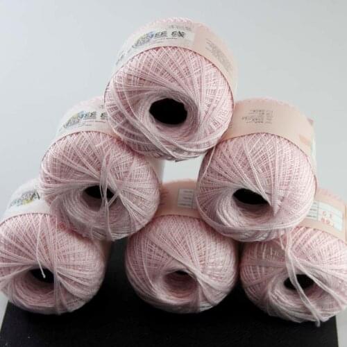 New Soft 6ballsx50g Hand Cotton Lace Wool Yarn Crochet Shawl Scarf Knitting 16101 Baby pink