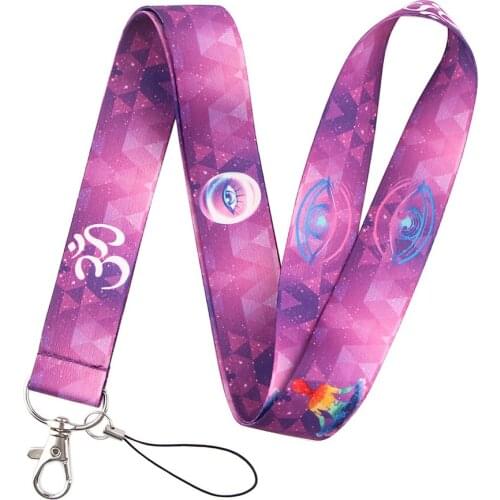 New Indian Yoga Om Symbol Lanyards Keychain Creative Ribbon Neckband Key Chain ID Card USB Badge Holder Mobile Phone Belt Straps
