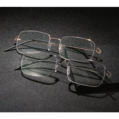 Elbru Retro Soft Steel Wire Big Square Frame Resin Reading Glasses Anti-blue Light Presbyopic Glasses +1.0 +1.5 to +3.5 +4.0