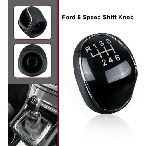 Plastic And Microfiber Leather 6 Speed Car Shift Gear Knob Fit For Ford Focus S-Max Mk4 S-Max C-Max Mk2 Trans Shift Knob