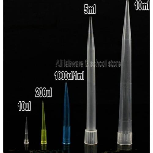 Lab 10ul 200ul 1000ul 5ml 10ml PP Plastic Pipette Tips For Microbiological Test Pipettor Tips/ Disposable Pipette Tip