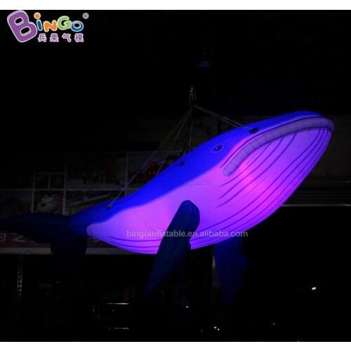 Customized 5m length giant inflatable whale / large inflatable LED whale for decoration toys