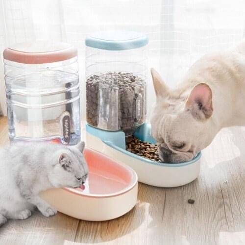 Dog Automatic Pet Feeding Catalog Drinking Fountain Dog Bowl Cat Feed Water Feeding Bowl Cat Box Combination Storage Bucket
