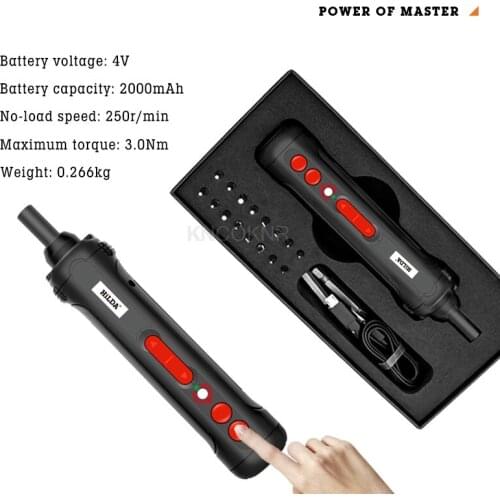Straight rod electric screwdriver set rechargeable lithium battery drive shaft screwdriver mini screwdriver LED light