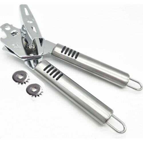 Manual Can Opener: Stainless Steel Lid Lifter With Sharp Blade, Smooth Edge, Soft Handles –Professional Kitchen Tool