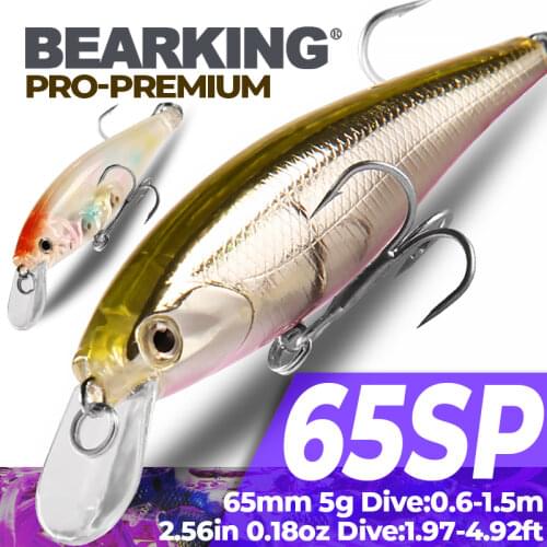 Bearking 1PCS Floating Minnow Fishing Lure Laser Hard Artificial Bait 3D Eyes 6.5cm 5g Fishing Wobblers Crankbait Minnows