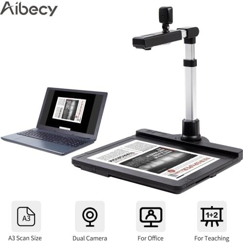Aibecy X1000 Document Camera Scanner A3 Capture Dual Camera USB2.0 Scanner with LED OCR Video Recording Convert to PDF Format