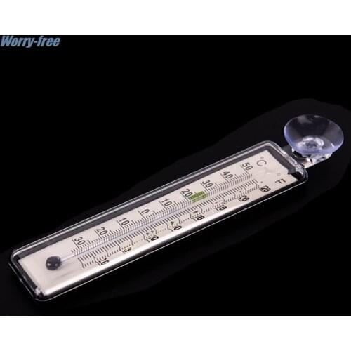 1pcs Glass Meter Aquarium Fish Tank Glass Water Temperature Thermometer with Nice Suction Cup