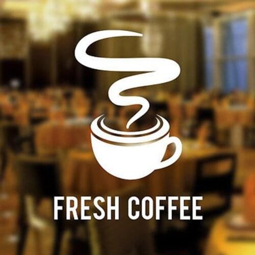 Fresh Coffee Sign Wall Sticker Coffee Takeaway Cafe Shop Vinyl Sticker Window Lettering Wall Sign Decor Removable Art Mural X55
