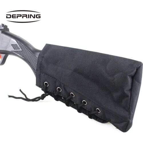 Tactical Buttstock Shell Holster Rifle Cheek Rest Pouch Portable Adjustable Rifle ShotGun Holder Pack for Hunting Accessories